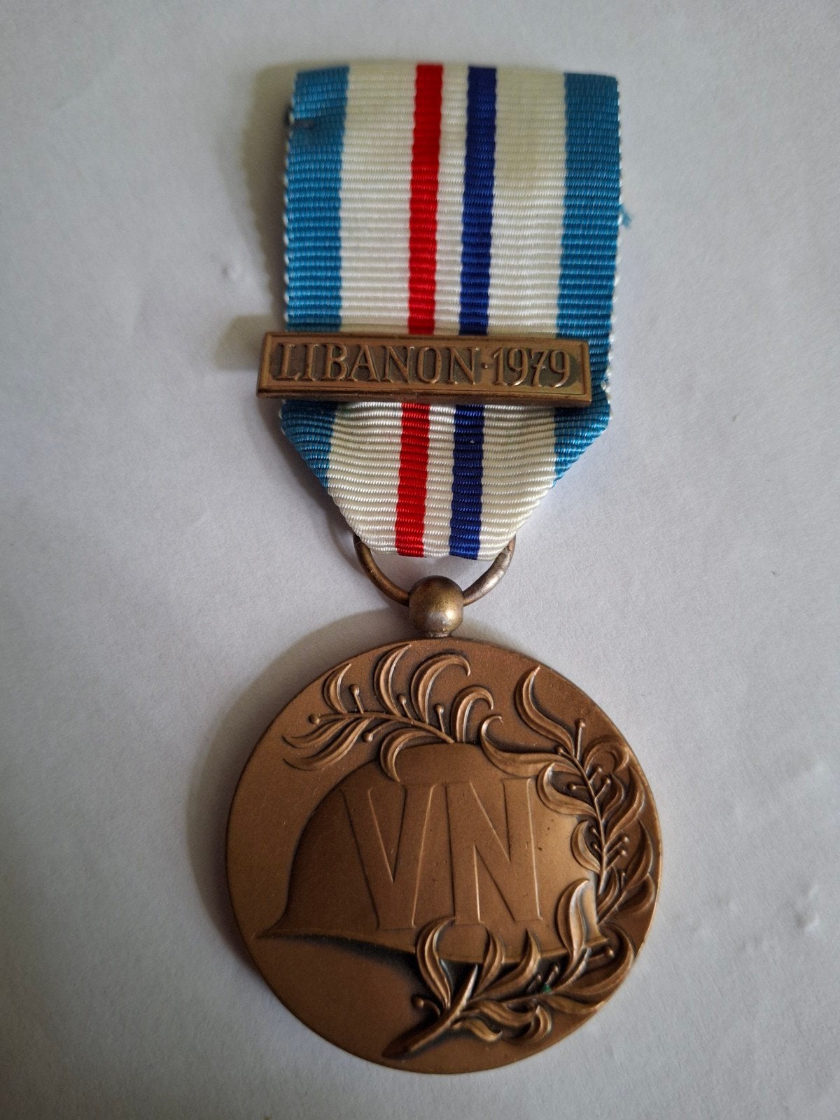 Medaille unifil Libanon, Ophalen of Verzenden, Landmacht, Nederland, Lintje, Medaille of Wings