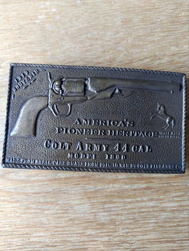 Vintage Colt Industries Buckle - America's Pioneer Heritage, Kleding | Dames, Riemen en Ceinturen, Gedragen, Losse buckle of gesp