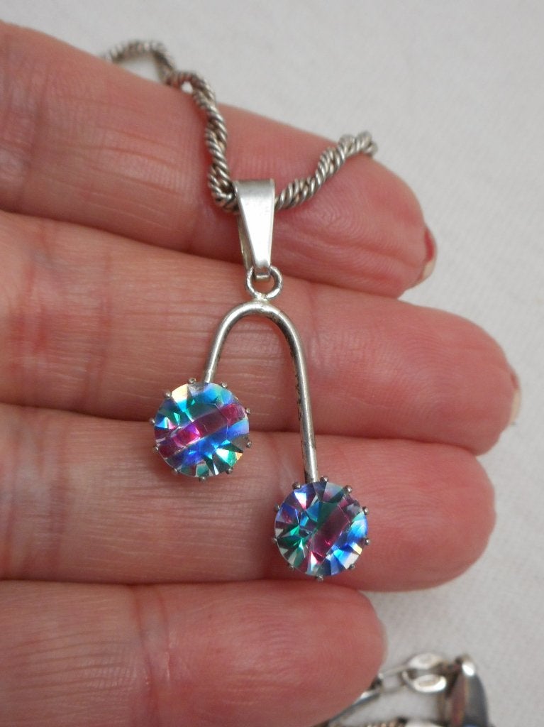 Zilveren koordketting met hanger met rijnstenen nr.1930