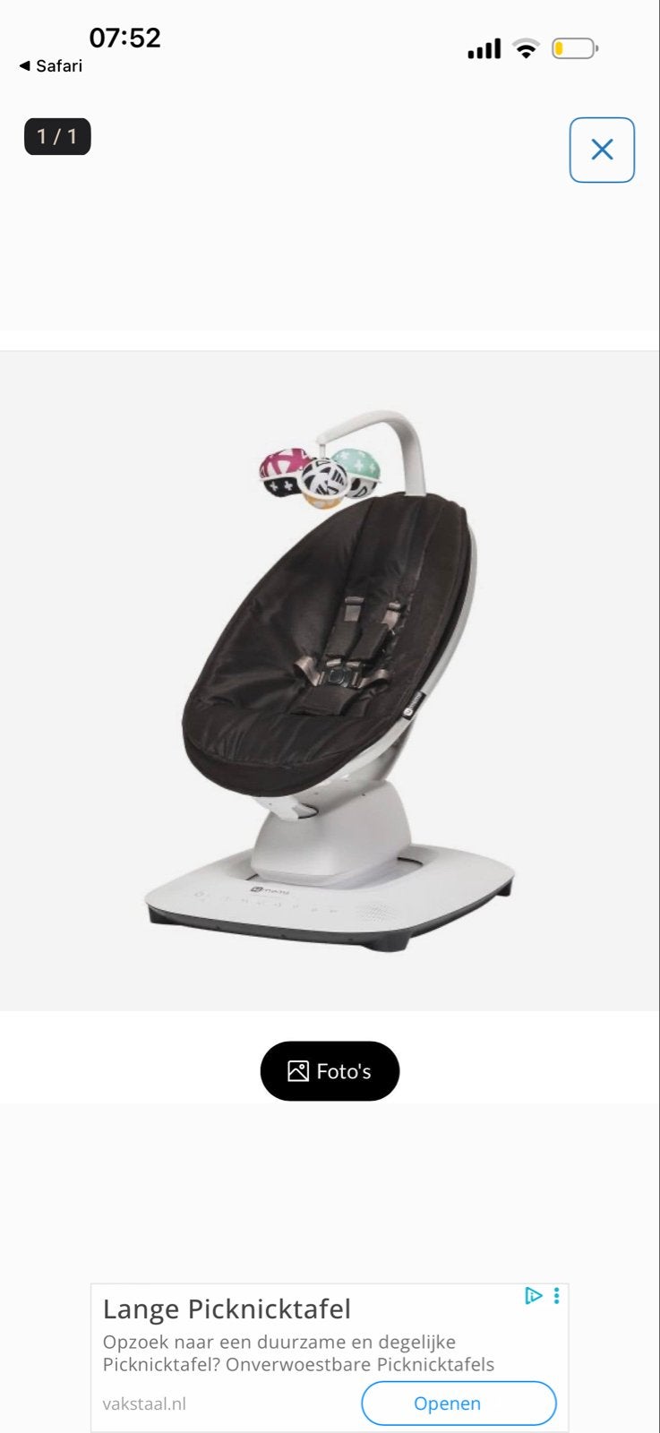 Mamaroo 4, Kinderen en Baby's, Wipstoel, Ophalen, Overige merken, Met gordel(s) of riempje(s)