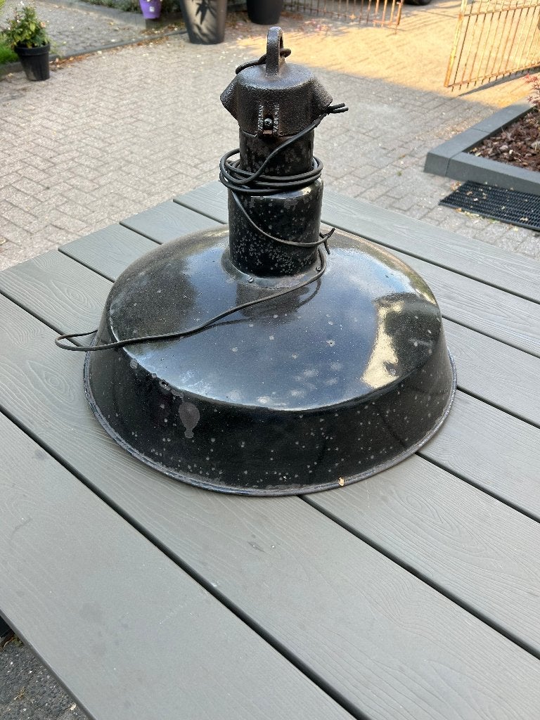 Oude fabriekslamp, vintage fabriekslampen, industriële lamp, Ophalen, Gebruikt, Fabrieks lamp, industrieel, brocante, E27 (groot)