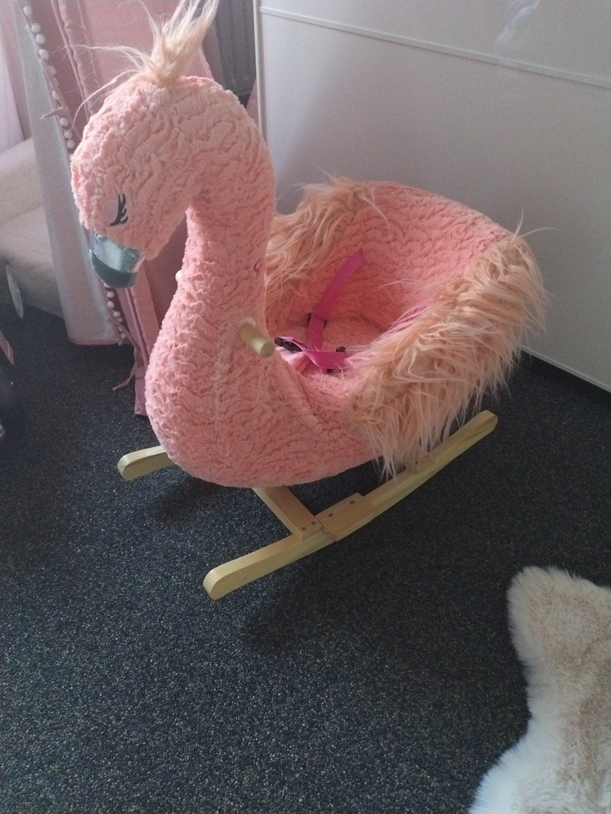 Roze Flamingo Schommelstoel voor Kinderen, Ophalen, Zo goed als nieuw, Overige typen, Met geluid