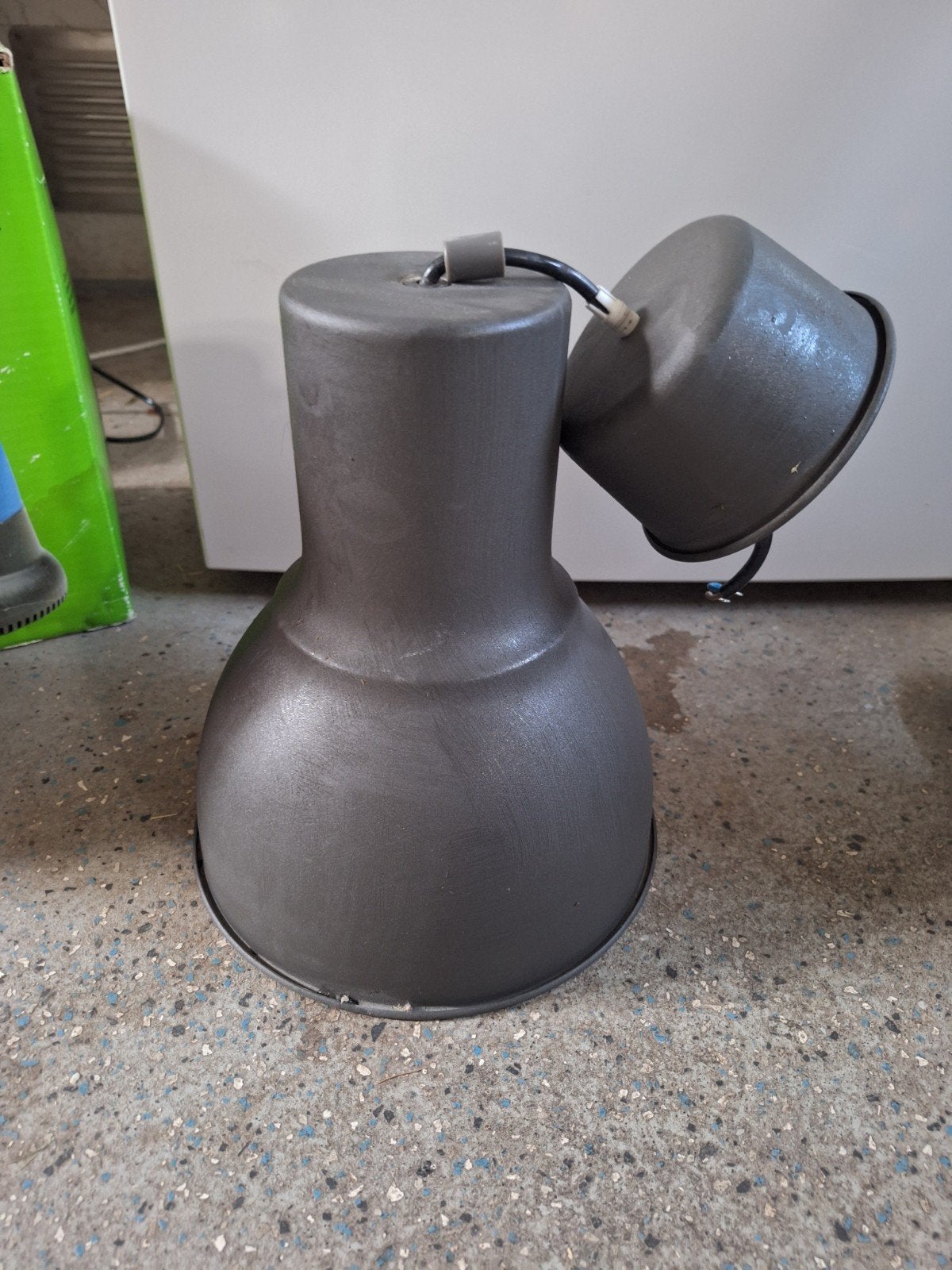 IKEA Hektar hanglamp grijs 22 cm, Gebruikt, Metaal, Industrieel, E27 (groot)