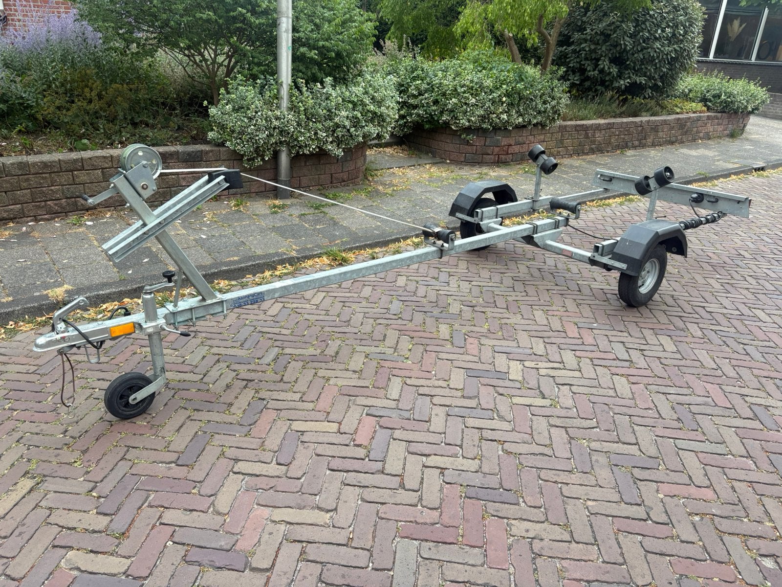 Kalf boot trailer aanhanger kar speedboot rib boot 3,70 M., Watersport en Boten, Boottrailers, Ophalen, Minder dan 1500 kg, Gebruikt