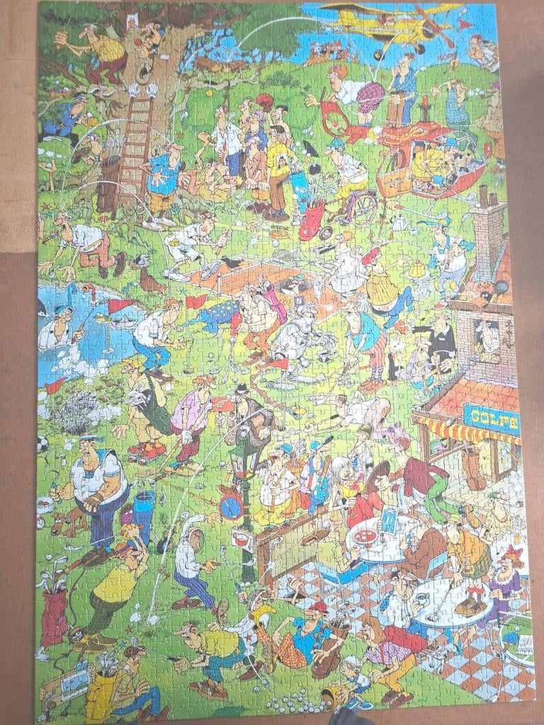 Jan van Haasteren Golf Puzzel 1500 Stukjes, ruilen/bieden, Ophalen, 500 t/m 1500 stukjes, Gebruikt, Legpuzzel