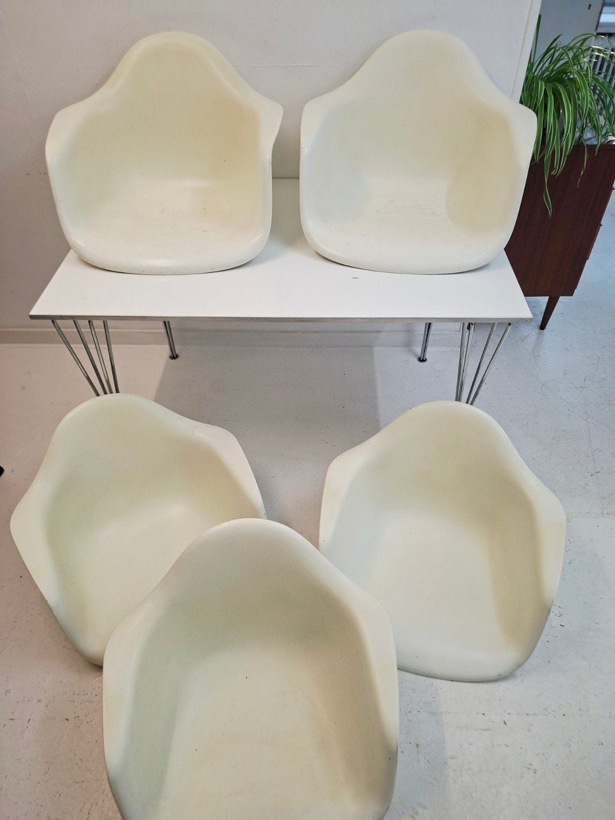5 x Eames RAR plastic chairs origineel Vitra, Ophalen of Verzenden, Wit