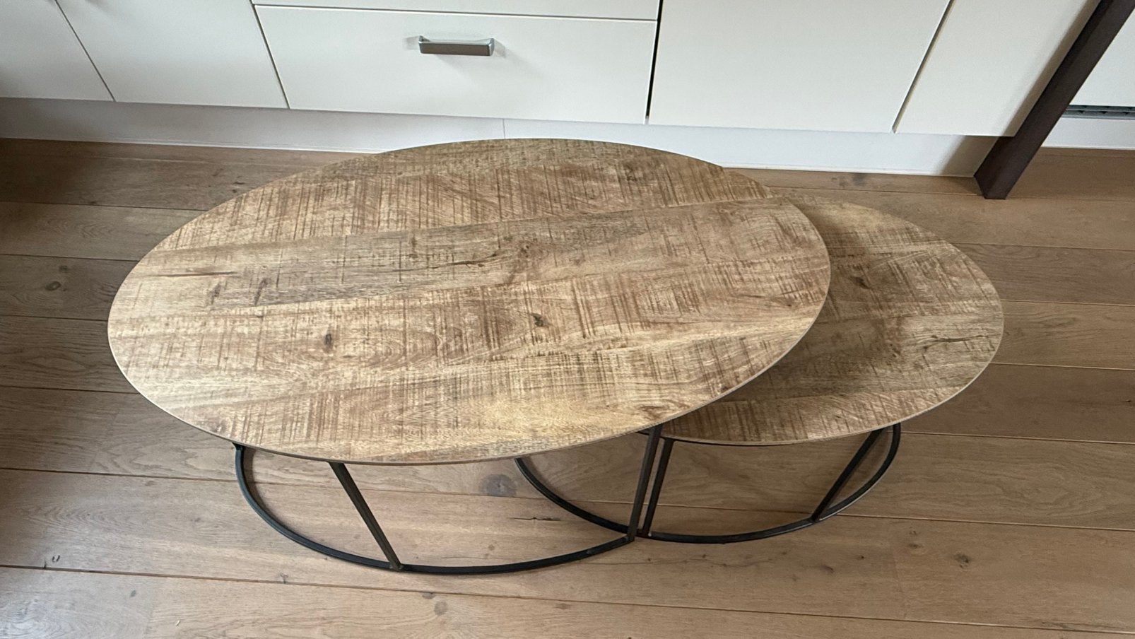 Salontafel mangohout, Ophalen, Gebruikt, 100 tot 150 cm, 50 tot 100 cm