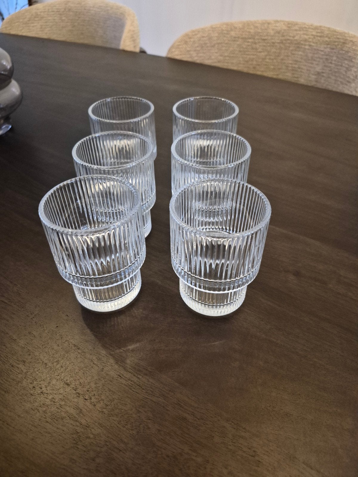 6x ribbel glazen, Ophalen, Zo goed als nieuw