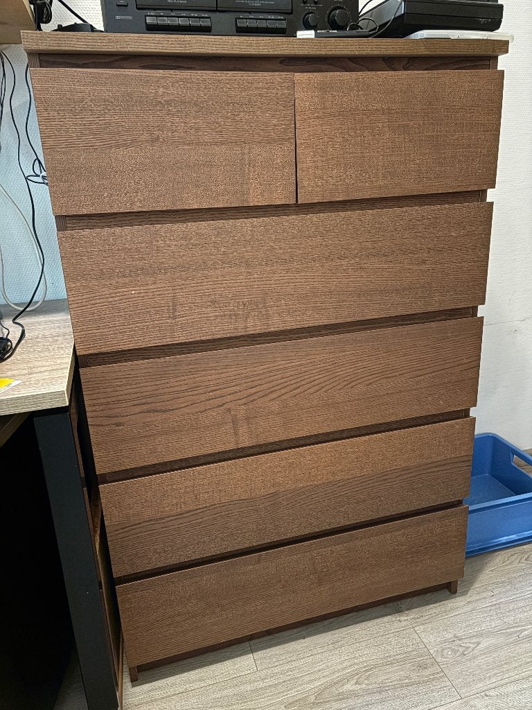 Malm ladekast - 6 lades - bruin - Ikea, Ophalen, 5 laden of meer, 100 tot 150 cm, 50 tot 100 cm