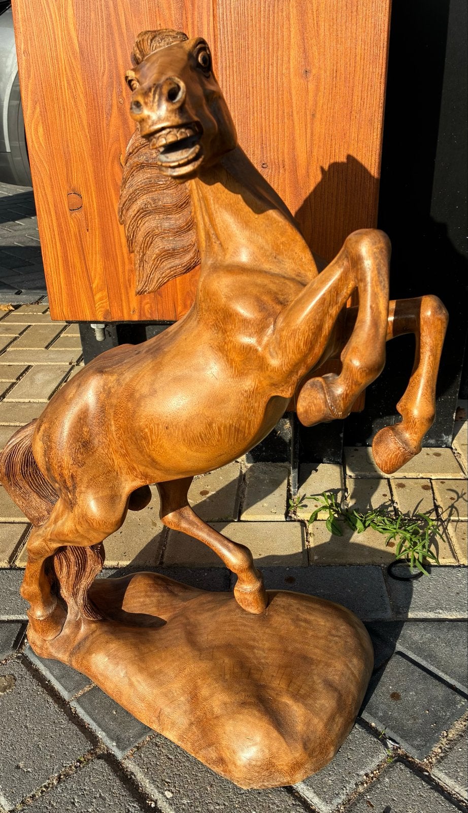 Steigerend houten paard, 66 cm hoog, uit Indonesië, Ophalen, 50 - 100 cm, Beeld, Hout