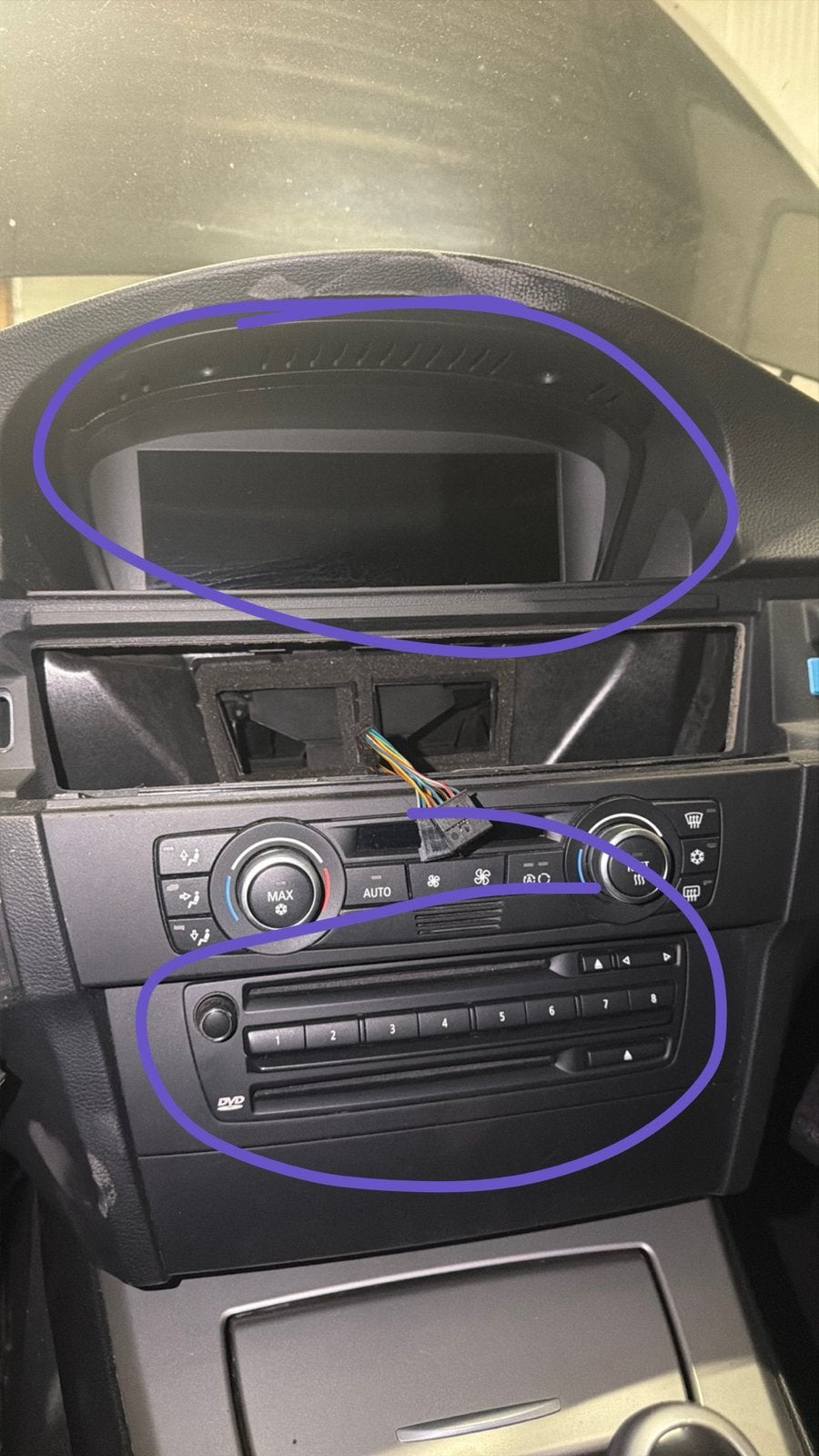 Compleet navigatie radio systeem scherm groot BMW e90 e91, Ophalen of Verzenden, Gebruikt, BMW