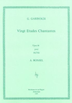 dwarsfluit-Gariboldi-vingt etudes Chantantes Op.88 for Flute, Gebruikt, Klassiek, Les of Cursus, Dwarsfluit of Piccolo