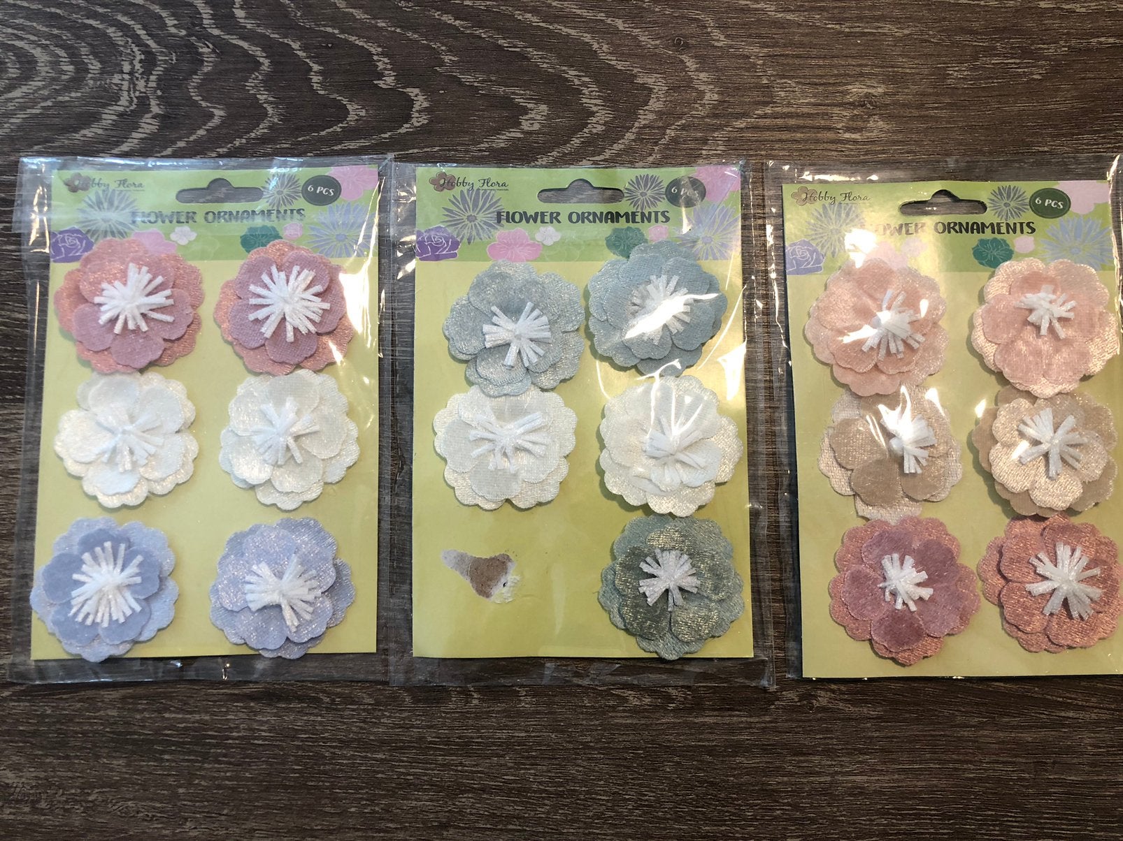 Stoffen bloemen embellishments voor kaart scrapbook, Hobby en Vrije tijd, Ophalen of Verzenden, Zo goed als nieuw, Frame of Mal