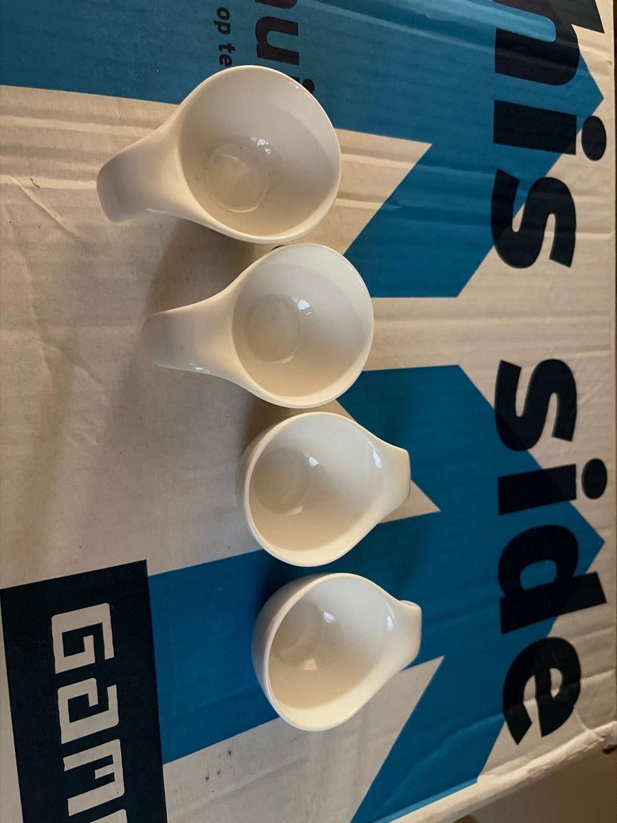 Set van 4 Xenos sauskommetjes/dipbakjes, Ophalen, Steen/keramiek, Wit, Overige merken