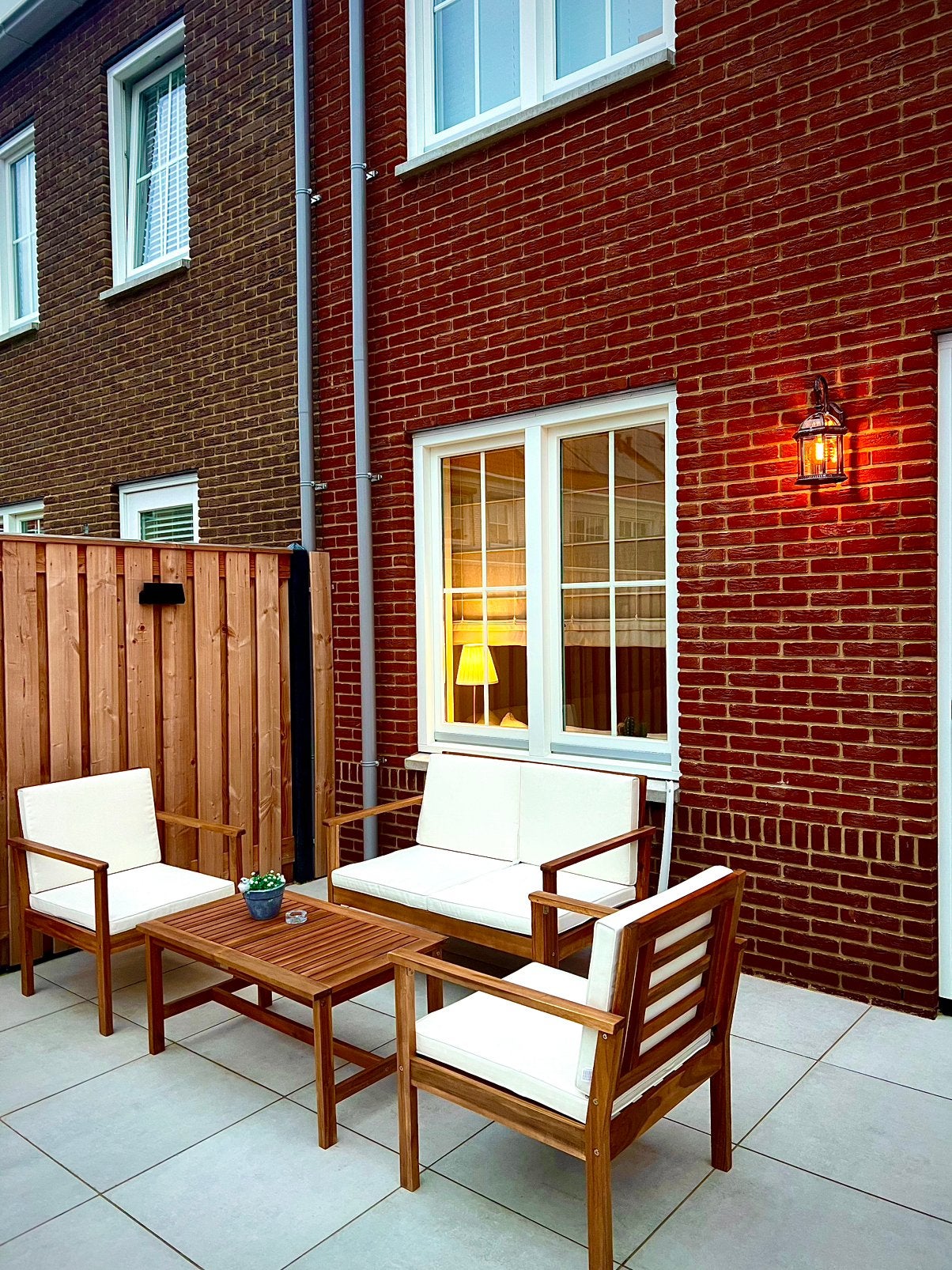 Teakhouten loungeset 6 maanden oud, Tuin en Terras, 4 zitplaatsen, Teakhout, Ophalen of Verzenden, Zo goed als nieuw
