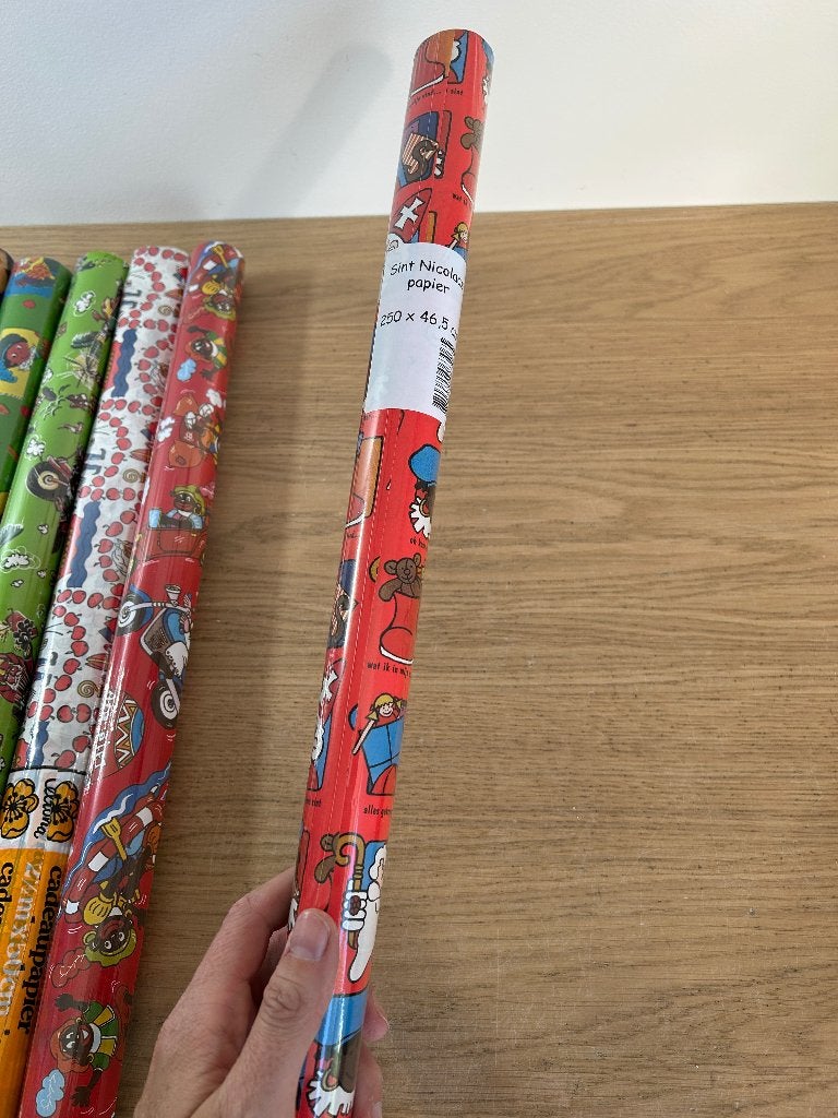 NIEUW | Vintage Sinterklaas Cadeaupapier Originele Pieten, Ophalen of Verzenden, Nieuw