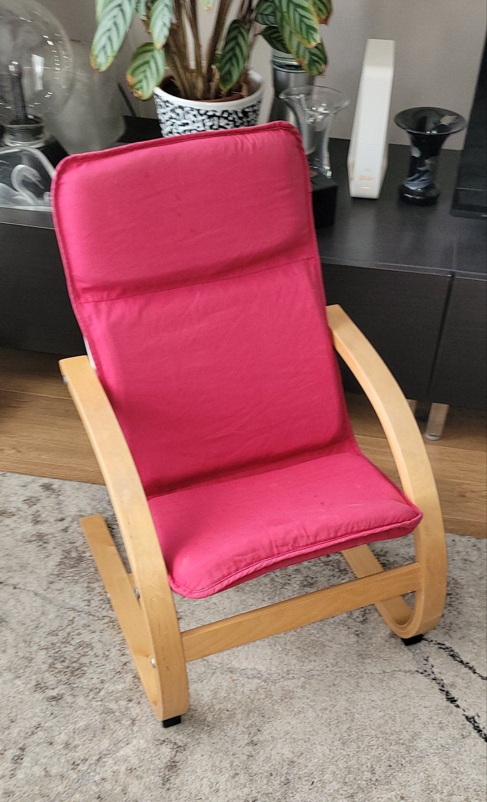 IKEA Poäng kinderstoel met roze kussen, Ophalen, Gebruikt, Overige typen