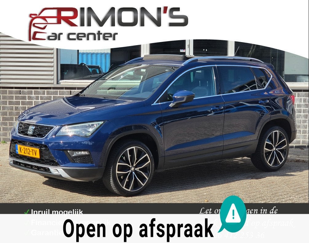 Seat Ateca 1.4 EcoTSI Automaat Navi 360 Camera Pano Leder Tr, Auto's, Seat, Gebruikt, 4 cilinders, 150 pk, Blauw