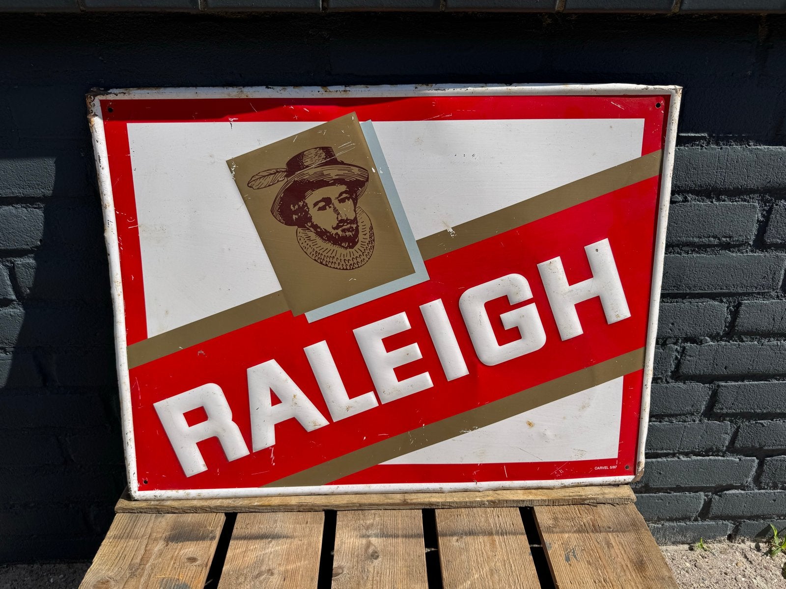 Vintage Raleigh Reclamebord - Uniek Verzamelstuk, Reclamebord, Gebruikt, ., Ophalen of Verzenden