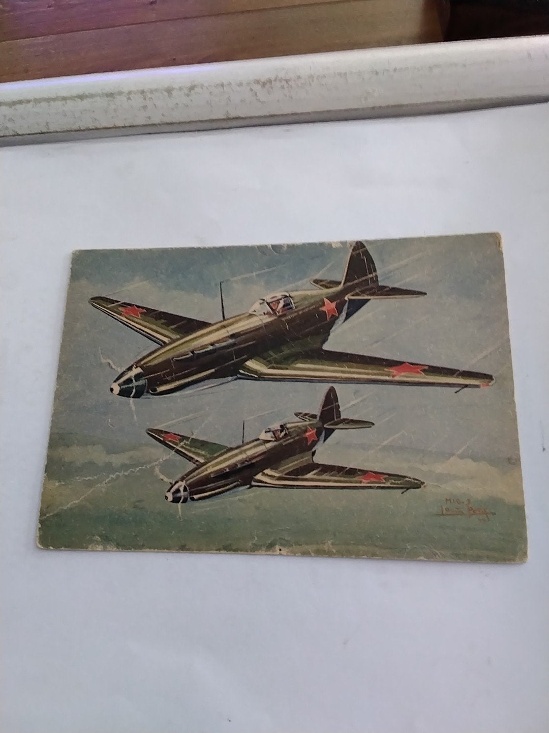 Vintage Prent MIG-3 Vliegtuig USSR WOII, Verzamelen, Ophalen of Verzenden