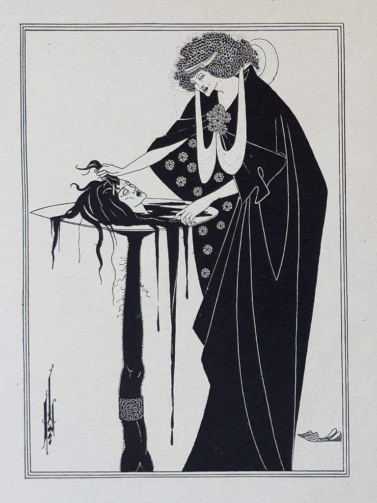 Originele prent - The Dancer's Reward - Aubrey Beardsley, 40 cm, Verzenden, Overige technieken, Blanco verso