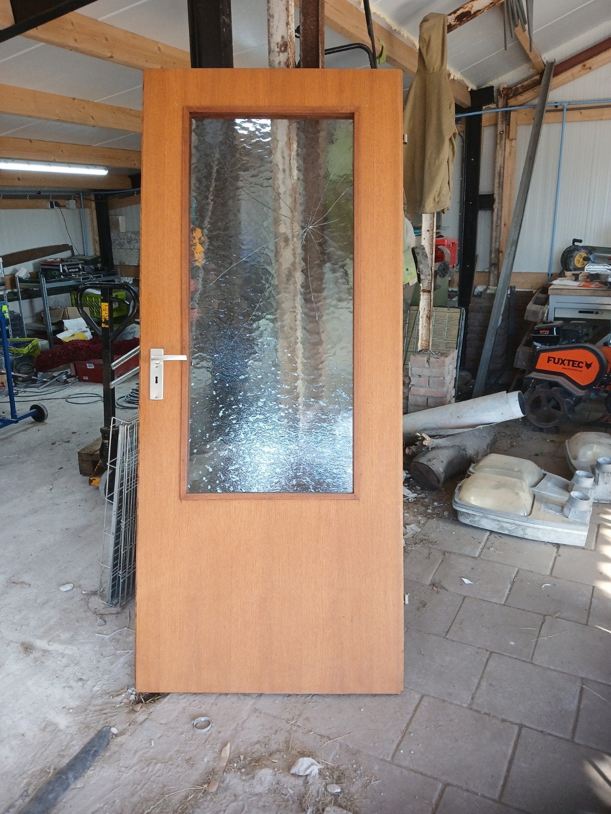 Binnendeur met glas, beschadigd, Ophalen, Gebruikt, 80 tot 100 cm, Binnendeur