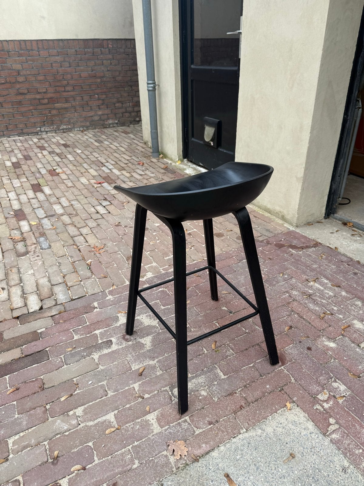 5 stuks HAY AAS32 barkruk zwart - 65 cm, Ophalen, Met voetsteun, 60 tot 90 cm, Hout