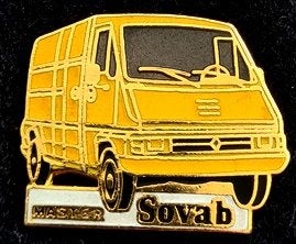 Renault Sovab bestelwagen pin- geel, Verzenden, Nieuw, Transport, Speldje of Pin