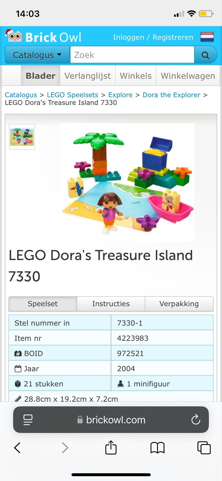 LEGO Duplo Dora's Schateiland 7330 - Complete set, Gebruikt, Overige thema's, Ophalen of Verzenden, Compleet