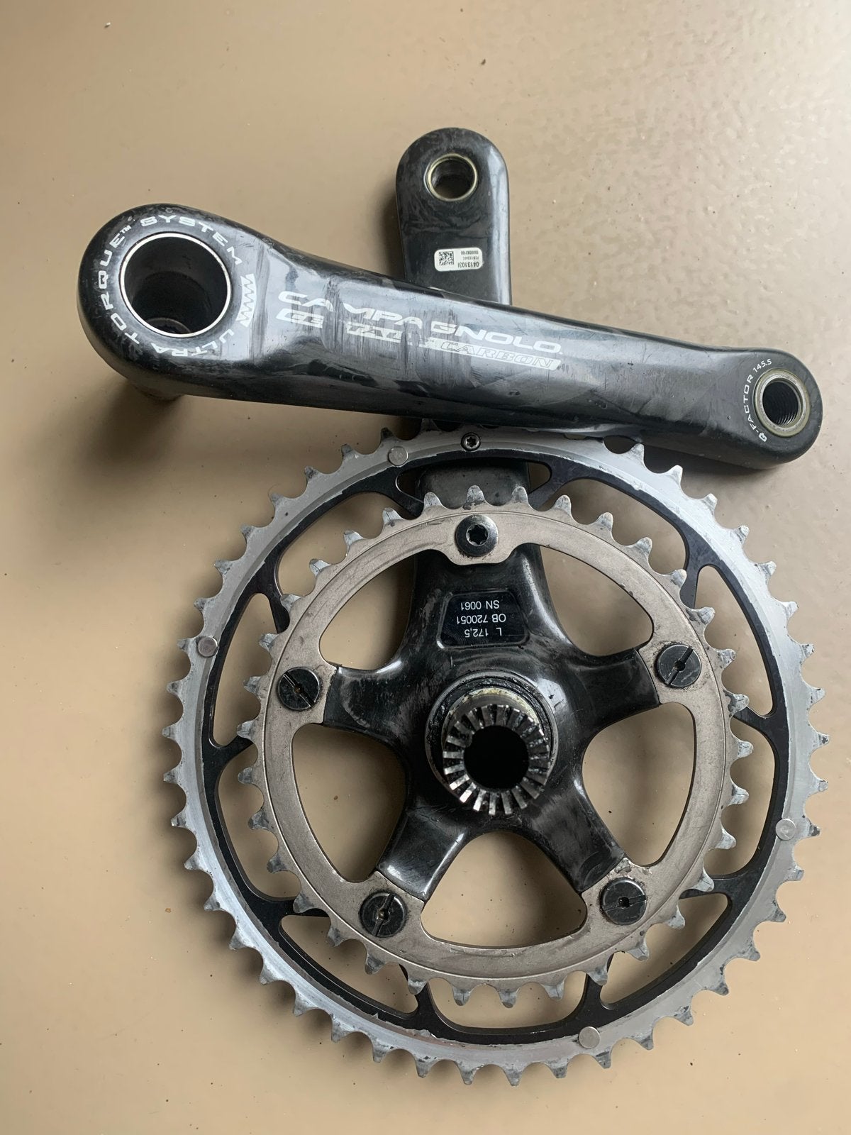Campagnolo Centaur CT Carbon 46-34t crankstel, Crankstel of Pedalen, Gebruikt, Ophalen of Verzenden, Racefiets