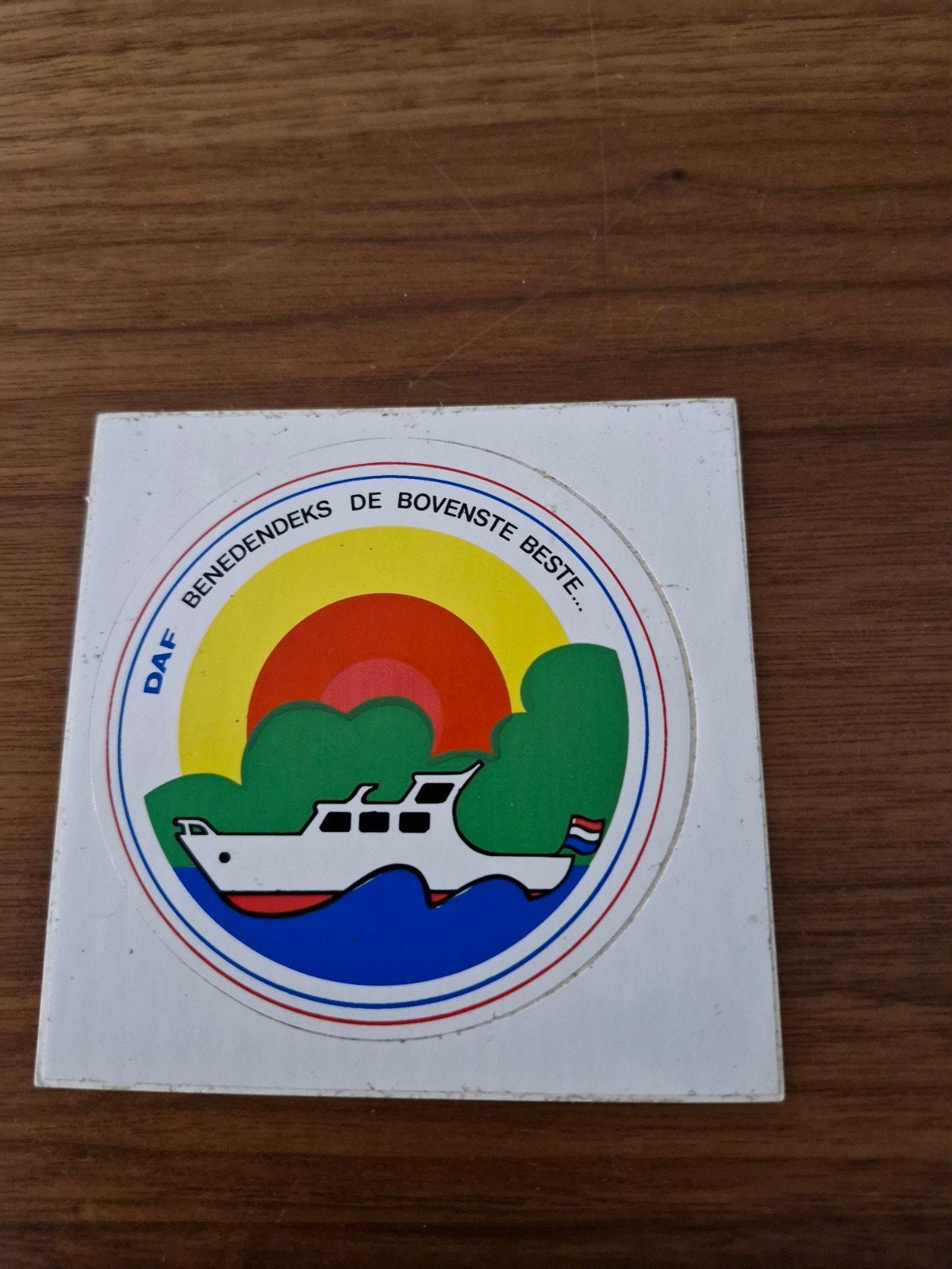 8601 Vintage DAF Sticker - Benedendeks de Bovenste Beste, Ophalen of Verzenden, Gebruikt, Merk