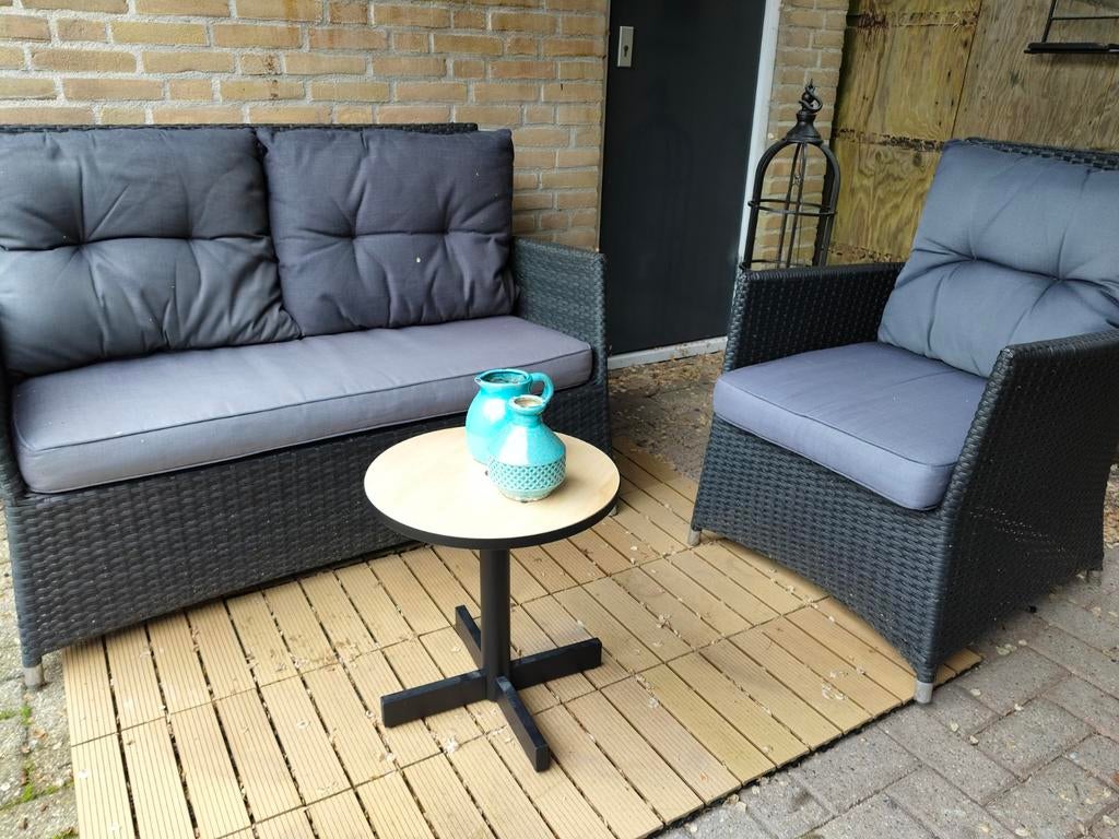 Tuinset wicker loungeset, Tuin en Terras, Tuinsets en Loungesets, Ophalen, 4 zitplaatsen, Gebruikt, Bank