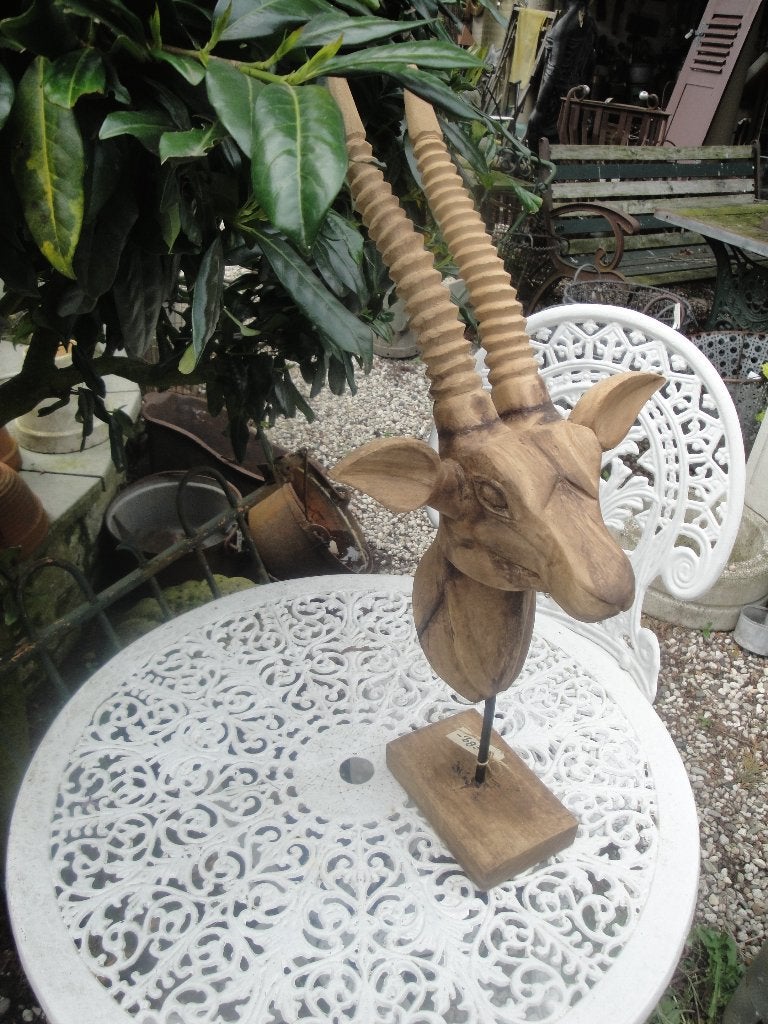 massief teak houten hert, Ophalen of Verzenden