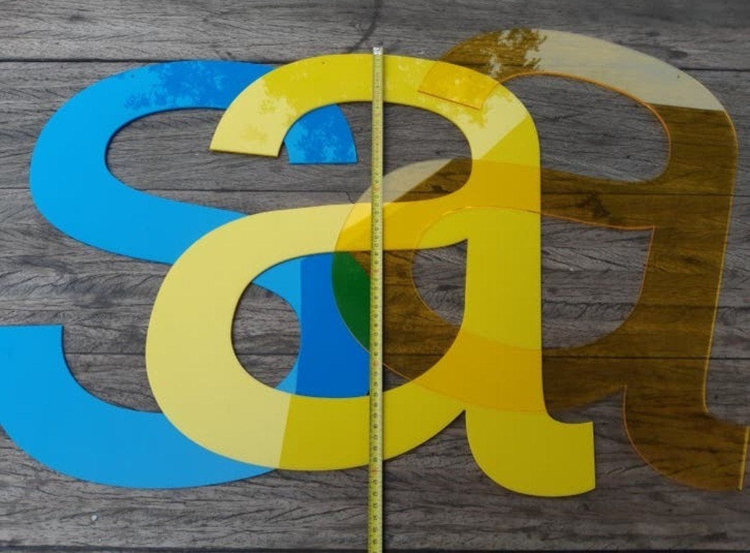 Grote Reclame Letters, S, A, A, plexyglas., Ophalen of Verzenden, Zo goed als nieuw, Overige typen