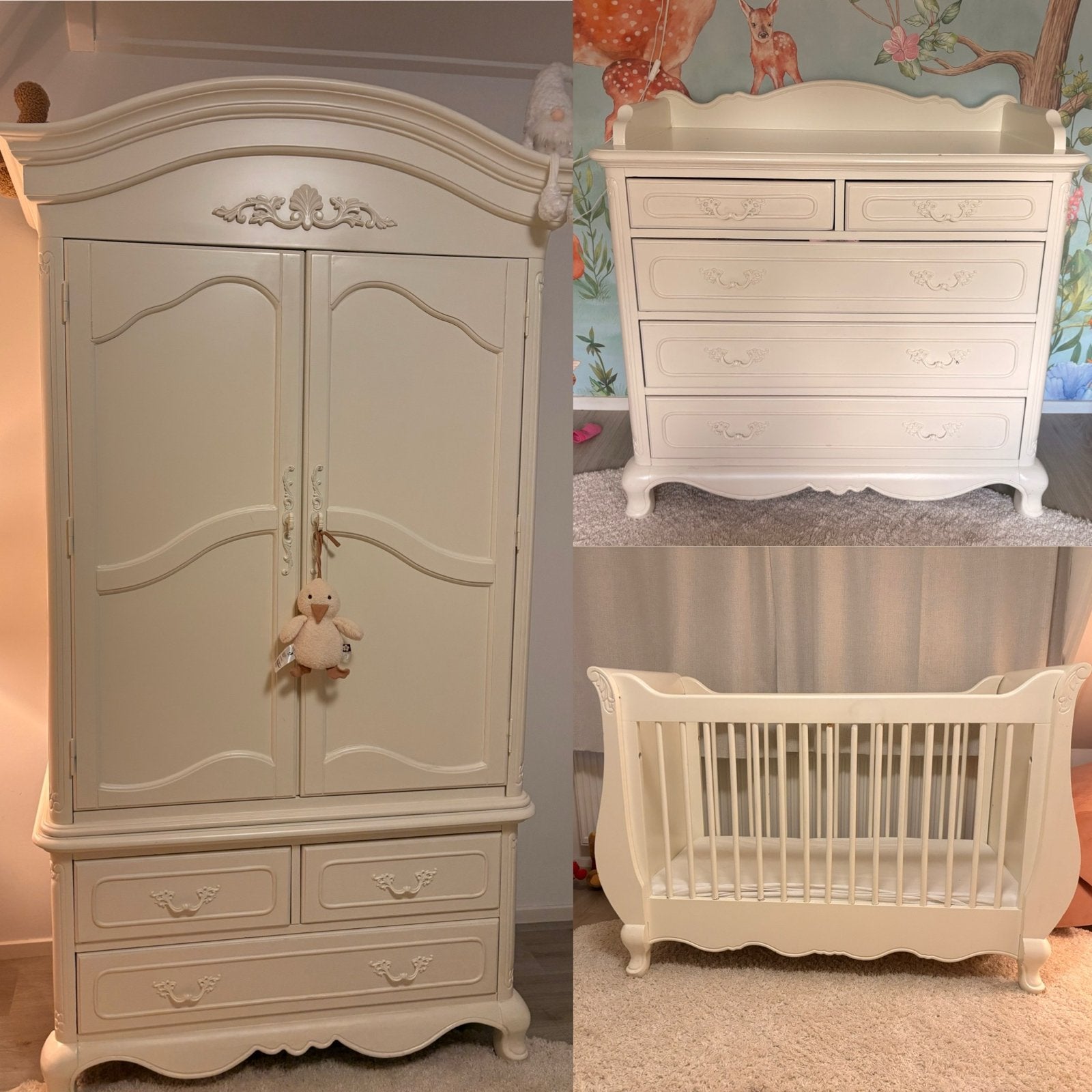 Complete babykamer: ledikant, commode en kledingkast, Ophalen, Gebruikt, Jongetje of Meisje
