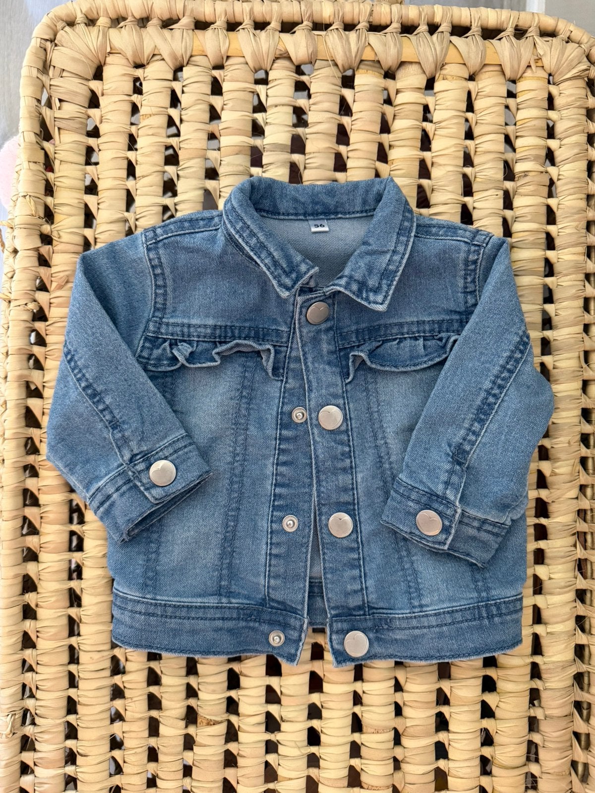 Spijkerjasje baby, Kinderen en Baby's, Babykleding | Maat 56, Ophalen of Verzenden, Nieuw, Meisje, Jasje