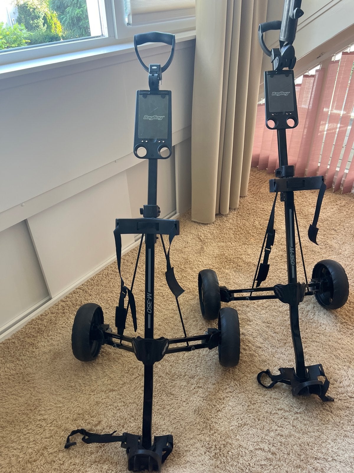 BagBoy M-350 Golfkar - goed., Sport en Fitness, Ophalen, Zo goed als nieuw, Golfkar, Overige merken