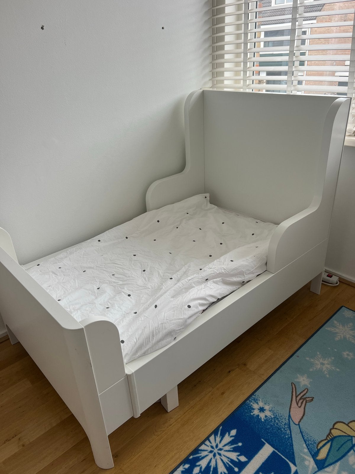 Wit Kinderbed met Lattenbodem - Zo Goed als Nieuw, Ophalen, 70 tot 85 cm, 140 tot 160 cm, Zo goed als nieuw