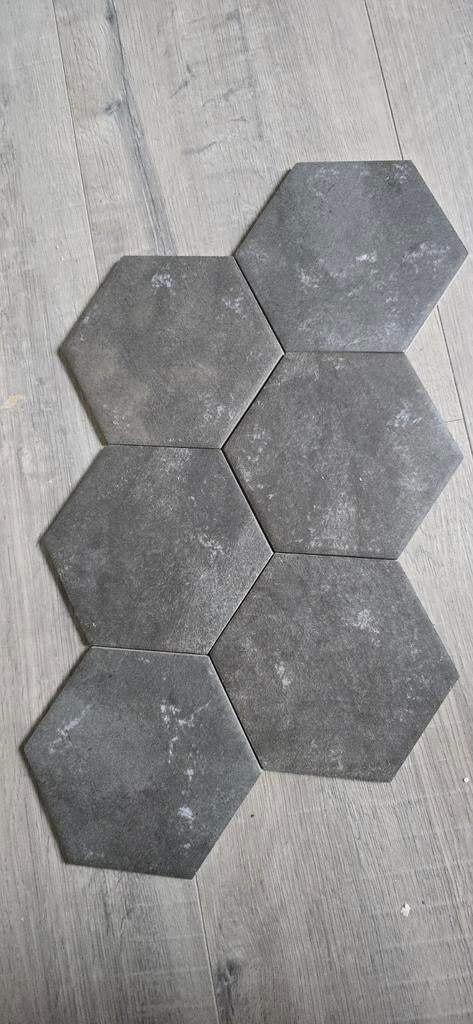 Hexagon Smoke tegels 15x17.3cm, 3.6m2, Doe-het-zelf en Verbouw, Tegels, Nieuw, Minder dan 5 m², Wandtegels, Keramiek