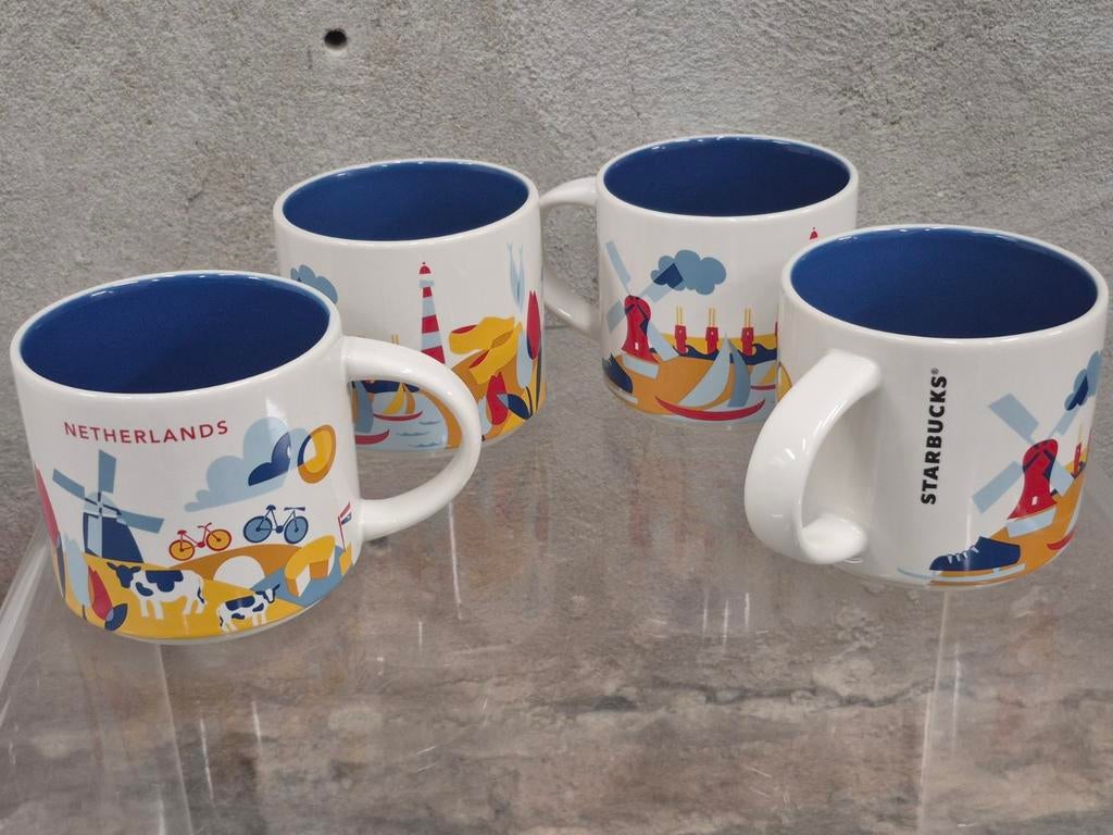 4 mokken van starbucks YAH NETHERLANDS 414 cl, Ophalen of Verzenden, Zo goed als nieuw, Gebruiksvoorwerp