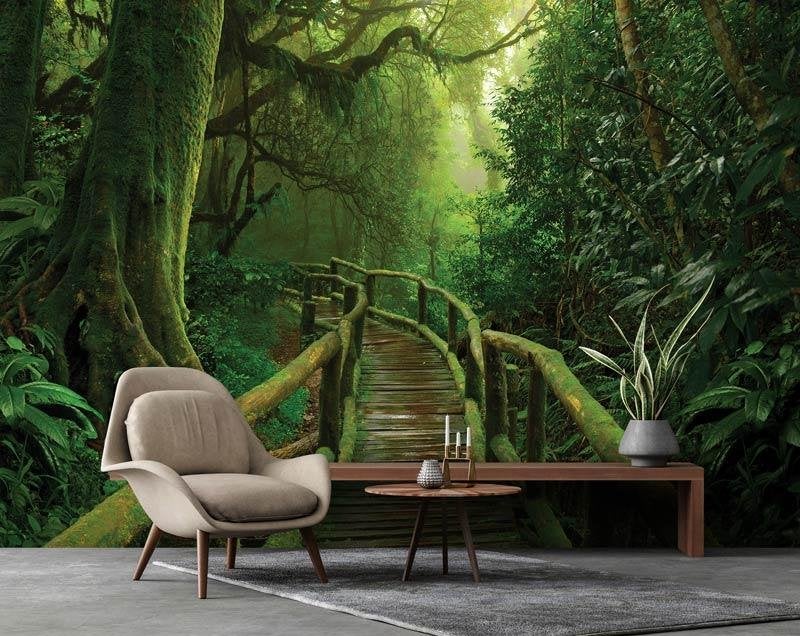 Fotobehang / Behang - Oerwoud - Regenwoud - In de Jungle, Overige patronen, Natuurlijk, Info@fotobehangkoning.nl, Fotobehang