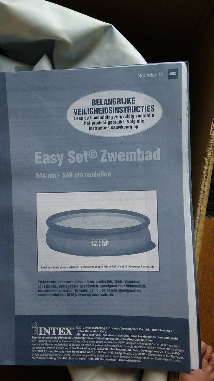 Intex Zwembad 244x76cm met Afdekzeil, Ophalen, Rond, Zo goed als nieuw, Opzetzwembad
