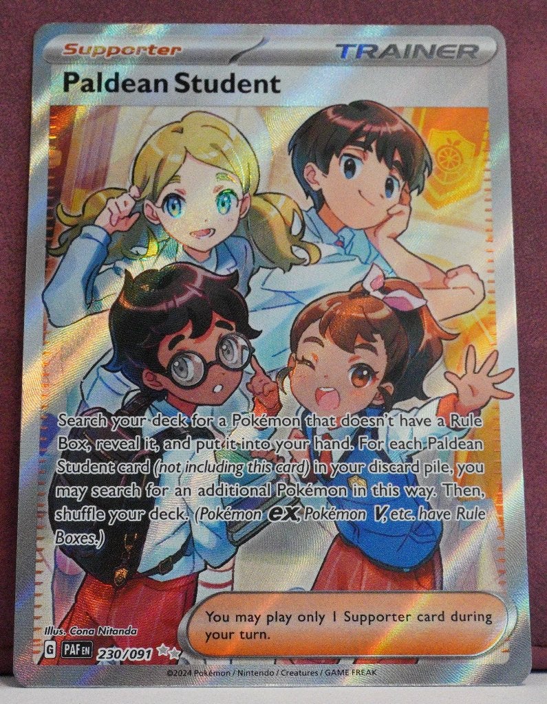Paldean Student Full Art 230-091 Paldean Fates Pokèmon Kaart, Ophalen of Verzenden, Nieuw, Losse kaart