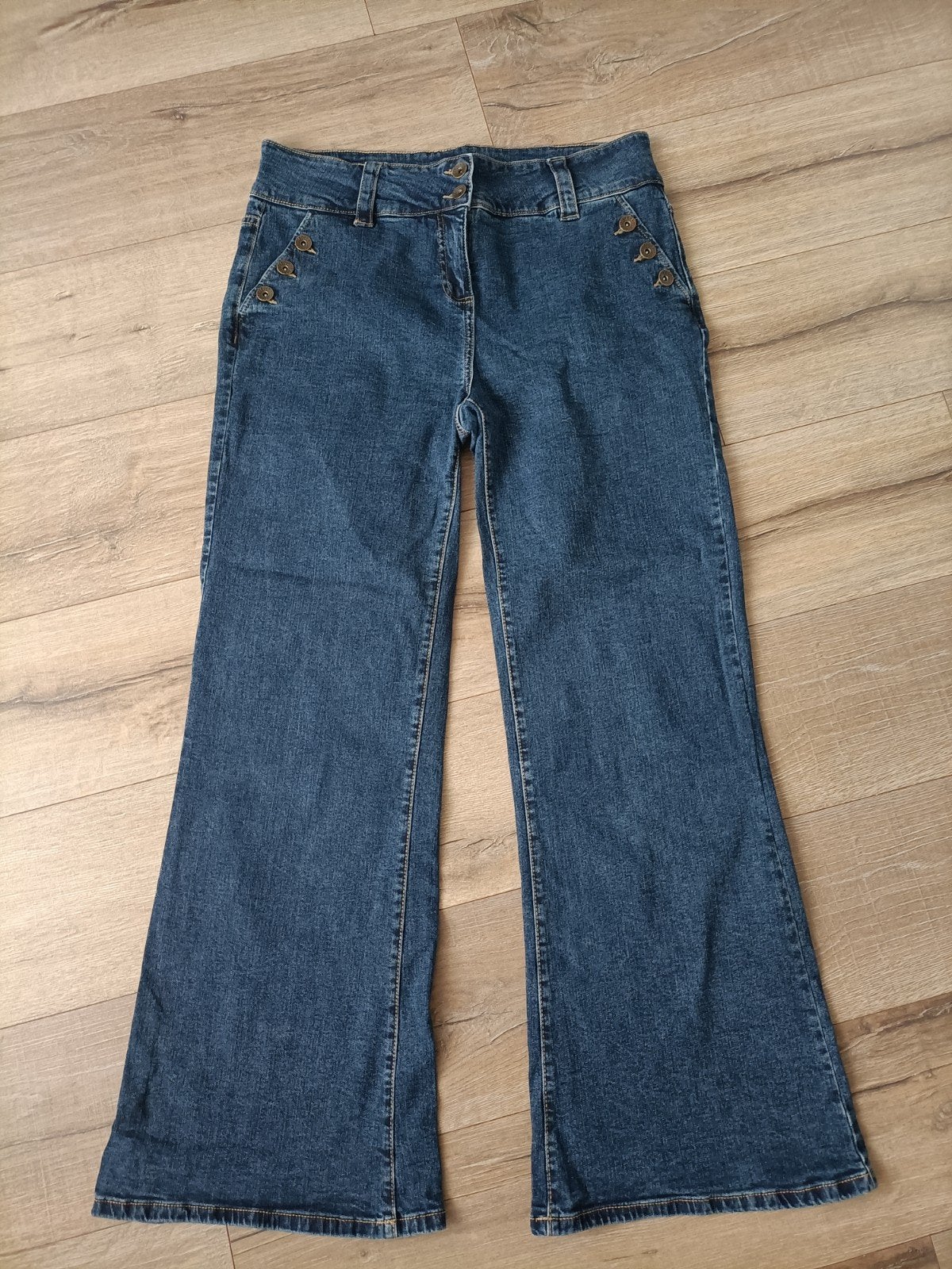 Mooie nieuwe bootcut broek Pescara maat 44, Blauw, Maat 42/44 (L), Pescara, Nieuw