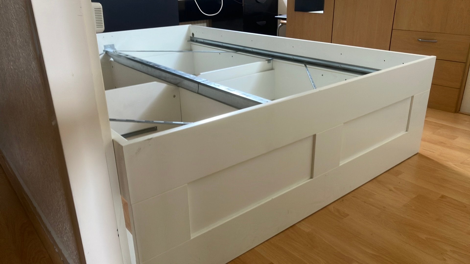 Brimnes bed ikea, Ophalen, Wit, Tweepersoons, 140 cm