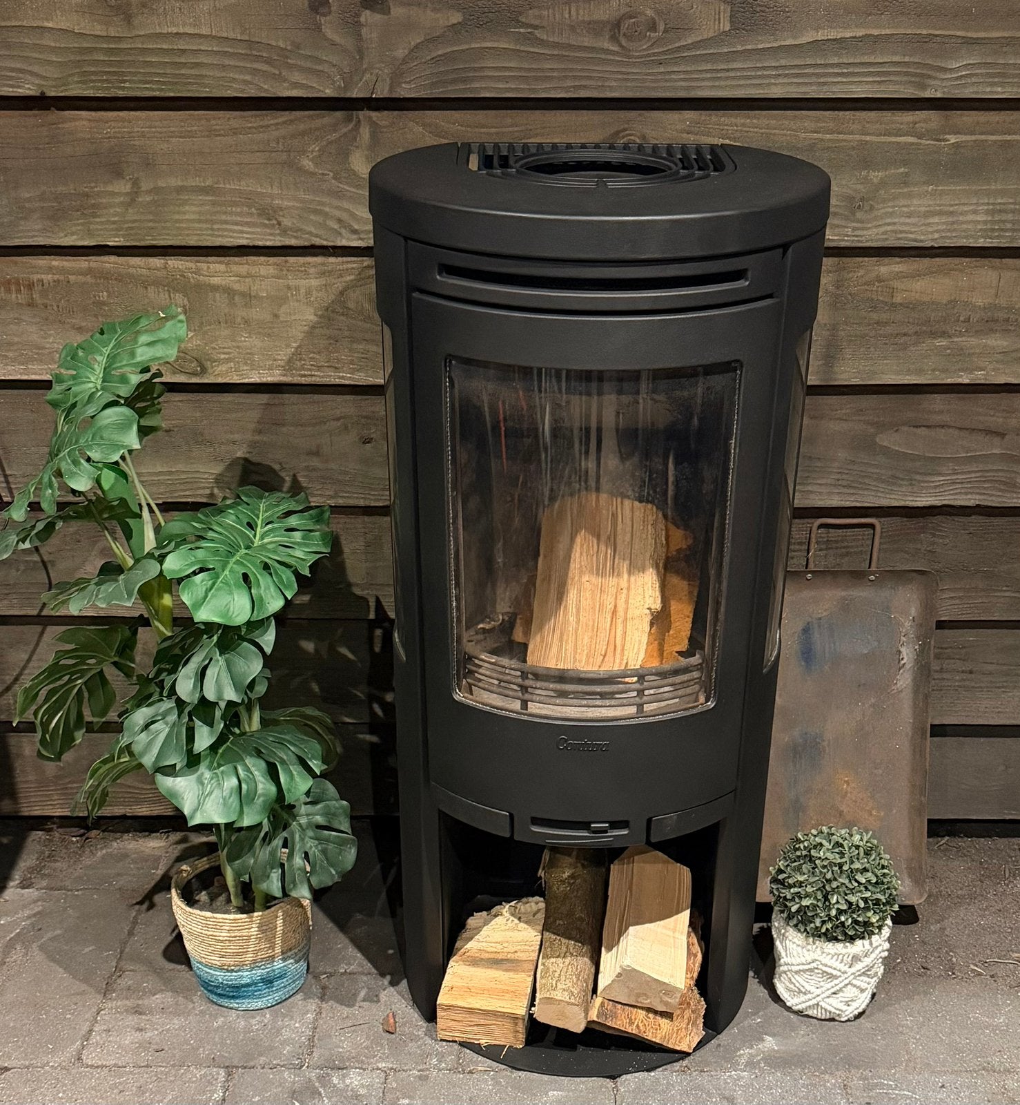 Geweldige 🔥CONTURA 556 black houtkachel 3 zijden vuurzicht, Huis en Inrichting, Ophalen, Houtkachel, Zo goed als nieuw, Vrijstaand