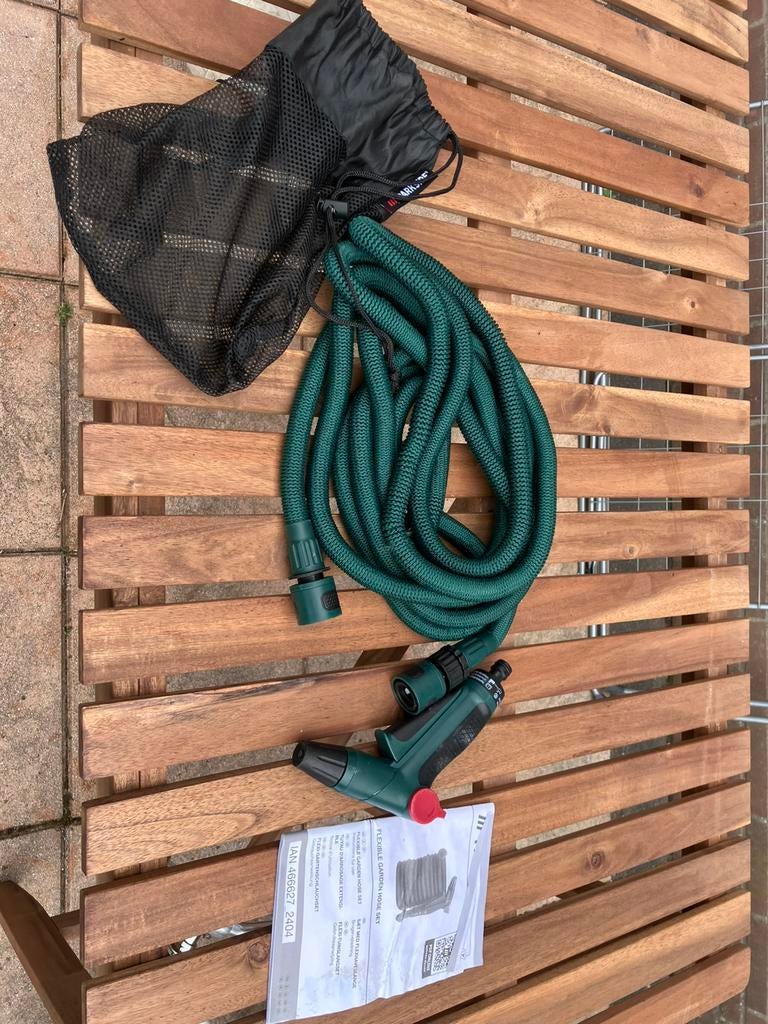 Flexible Tuinslang 5 - 15 meter, Ophalen, Zo goed als nieuw, Tuinslang