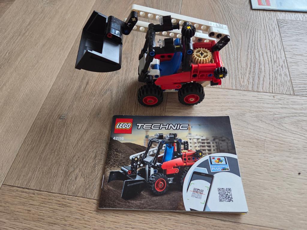 Lego Technic 42116 Skidsteer Loader met handleiding, Ophalen of Verzenden, Gebruikt