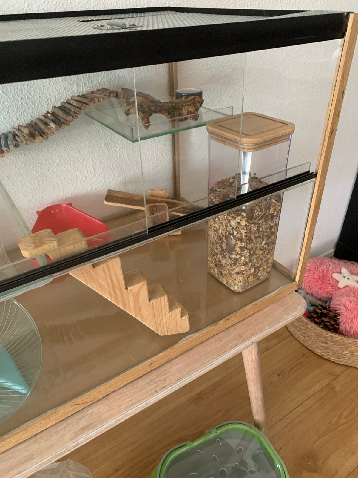 Knaagdierenhok glas/metaal met toebehoren, Ophalen, Overige typen