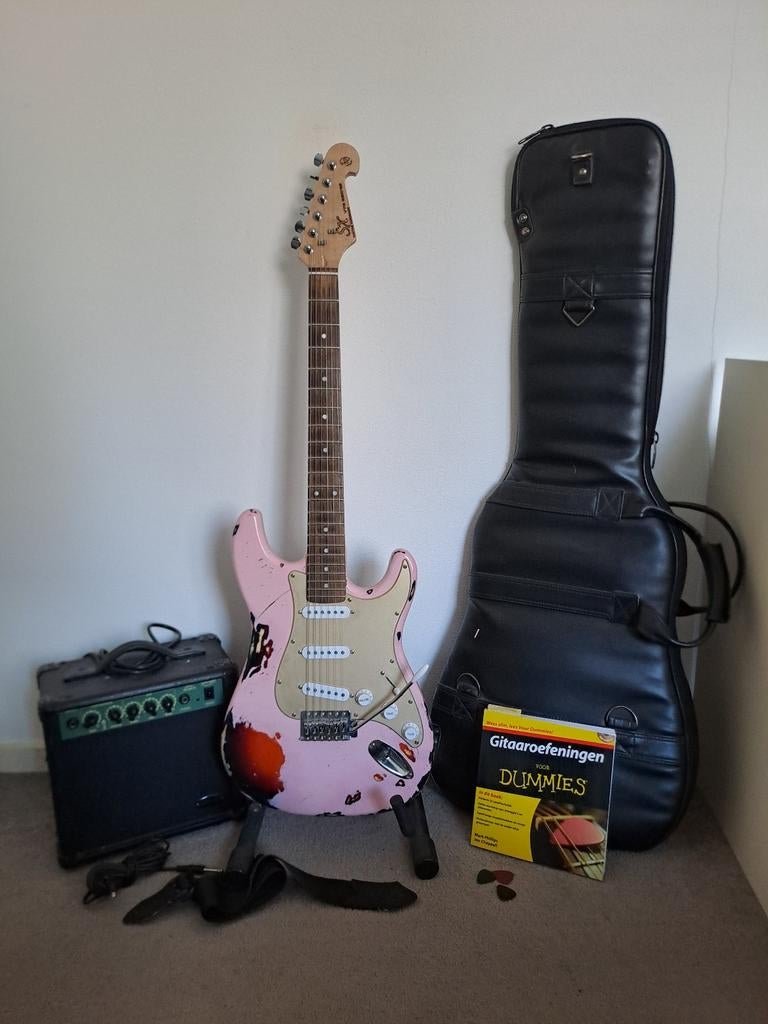 SX Stratocaster Elektrische Gitaar starterset + versterker, Overige merken, Gebruikt, Met versterker, Ophalen of Verzenden